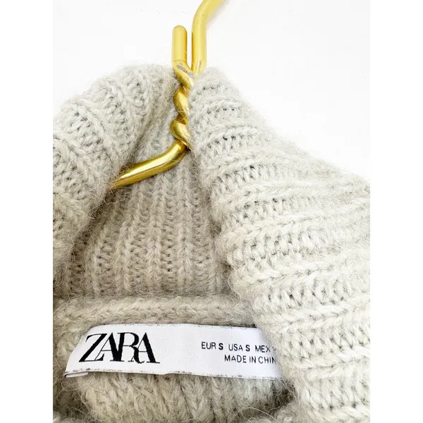 Zara Open Back Cozy Knit Vest Size Small Cream High Neck Chic Quiet Luxury - Image 6
