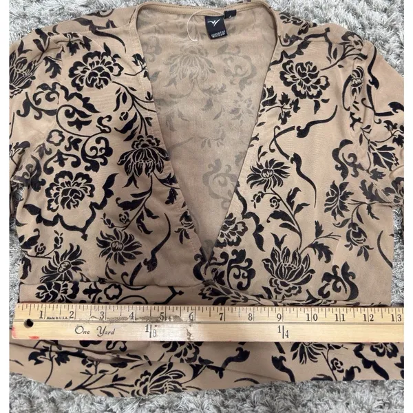 Windsor Crop Top XS Whimsigoth Goth 90s Boho Dark Romantic Burnout Babydoll Sheer - Image 14