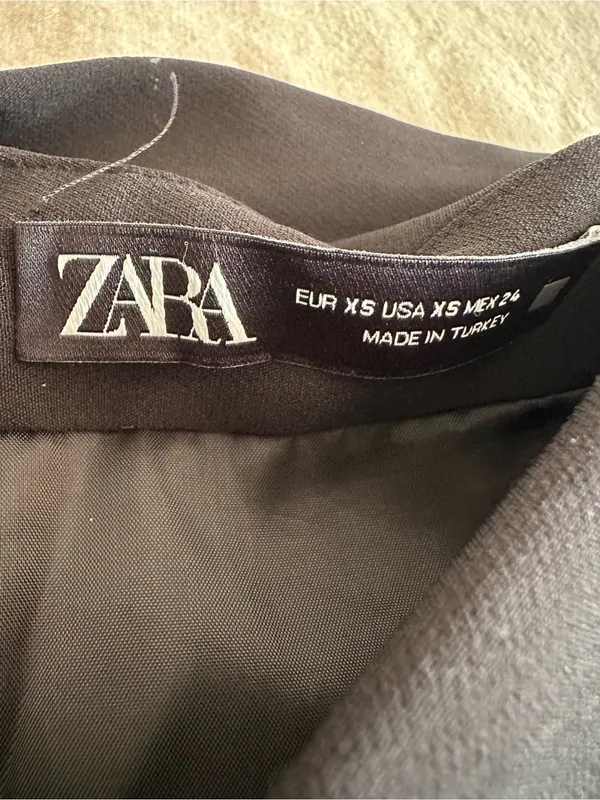 Zara Black Wrap Tie Skort XS - Image 3
