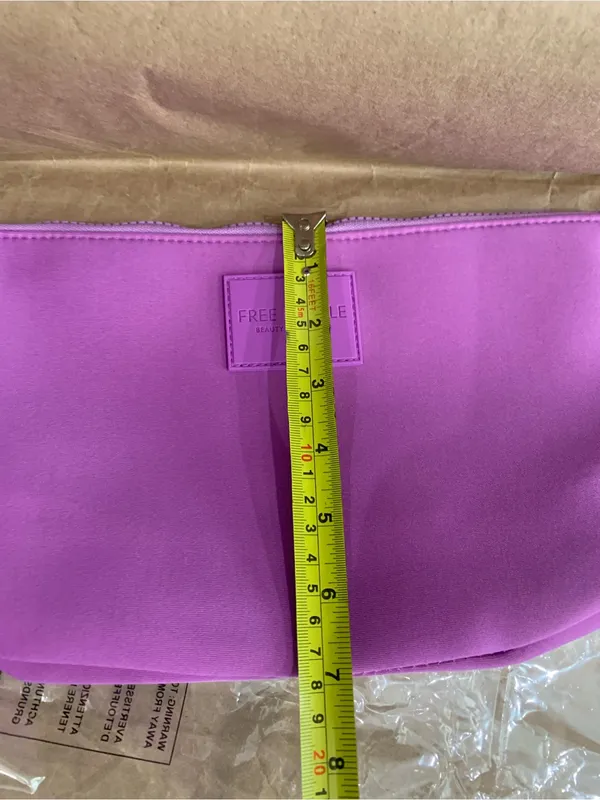 Free People Beauty & Wellness Makeup Bag Purple Zipper Cosmetic Travel Pouch - Image 4