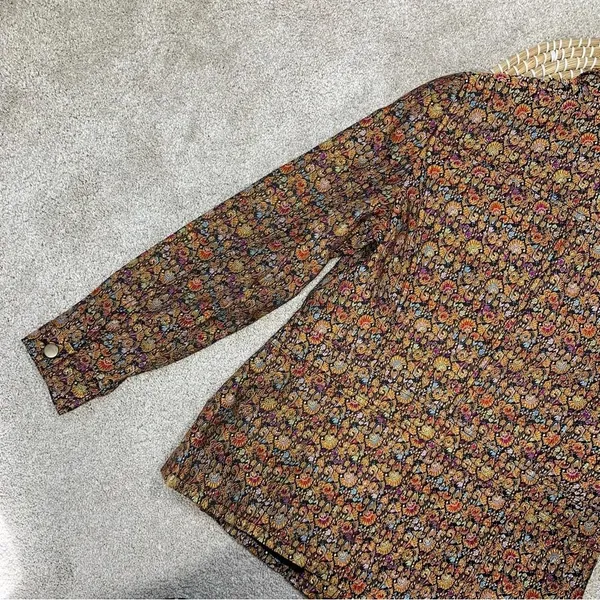 Coldwater Creek Tapestry Multicolor Brocade Jacquard Button Front Top Jacket M - Image 10