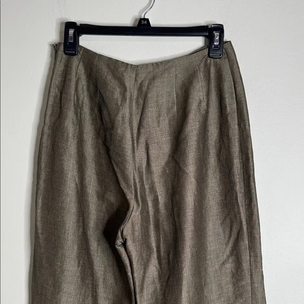 Ann Taylor Side Zip Flare Hi-Rise Beige/Tan Trouser Pant size 6 flaw - Image 4