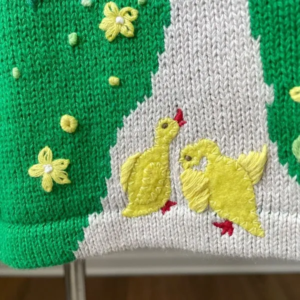 Vintage 90s Quacker Factory Summer Lighthouse Duck Short Sleeve Tunic Sweater XS - Image 4