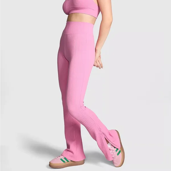 PINK - Victoria's Secret New SOFT SEAMLESS CABLE FLARE LEGGINGS‎ - Image 2
