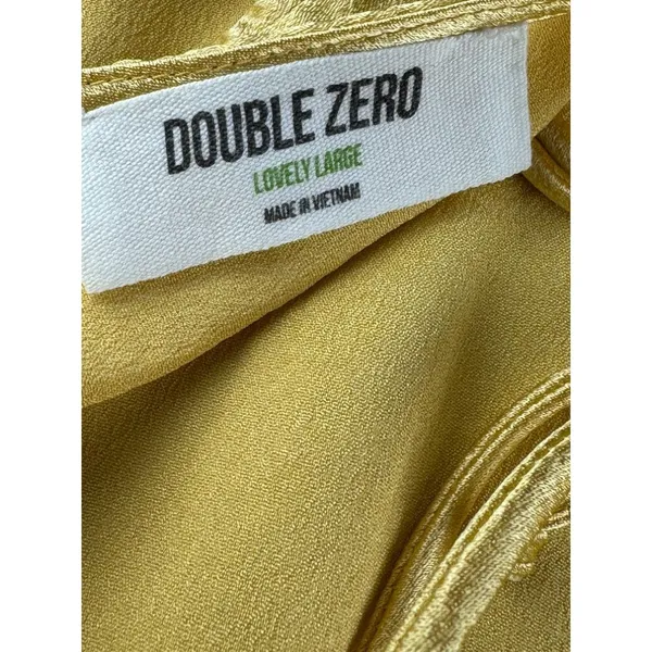 Double Zero Gold Metallic Open Back Tie Crop Top Sleeveless Blouson Lrg Holiday - Image 7