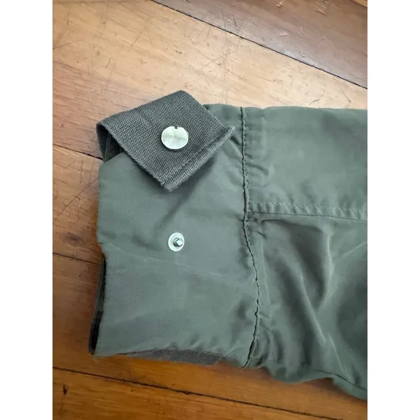 Zara Hooded Utility Jacket Women L Green Excellent Oversized Snap Rain Anorak - Image 6
