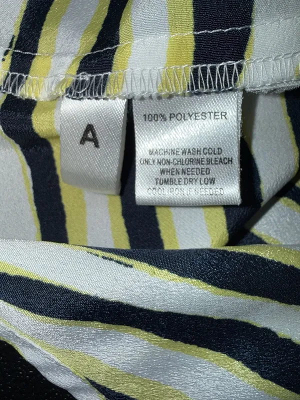 Ann‎ Taylor Loft Women's Striped Short Sleeve Blouse with Back Button Detail - Image 7