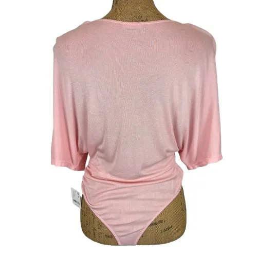 NWT Free People Intimately Homebody Boat Neck Bodysuit Pink Salt Size Small‎ - Image 3