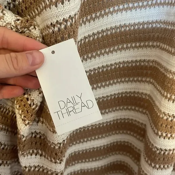 Daily thread cream and beige knitted sweater cardigan NWT - Image 7