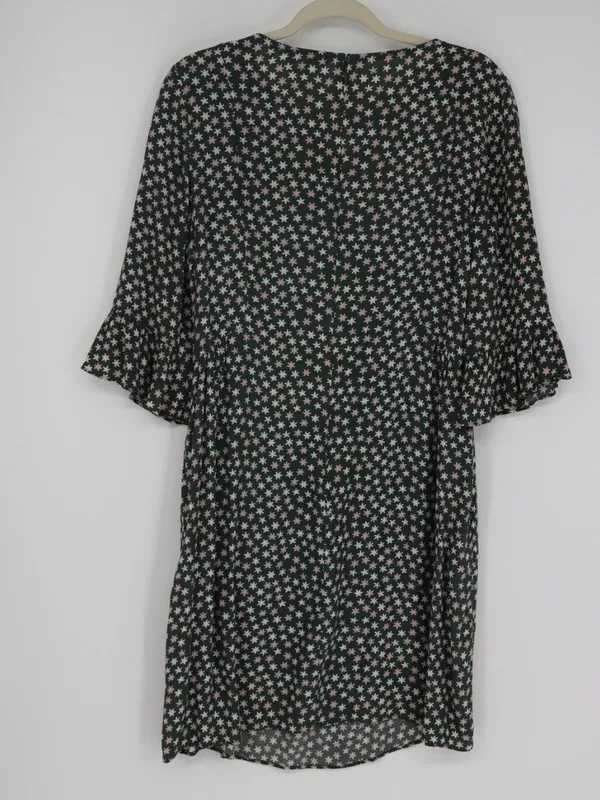 Boden Hyacinth Dress 8R Green Scattered Stars 3/4 Flutter Sleeve 100% Viscose - Image 7