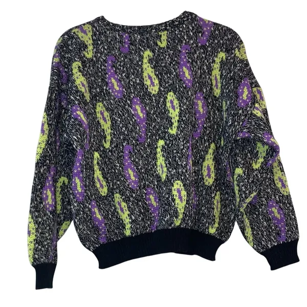 Vintage Miss Jackson's Wool Blend Sweater Small Retro‎ Paisley 80s 90s Pullover - Image 2