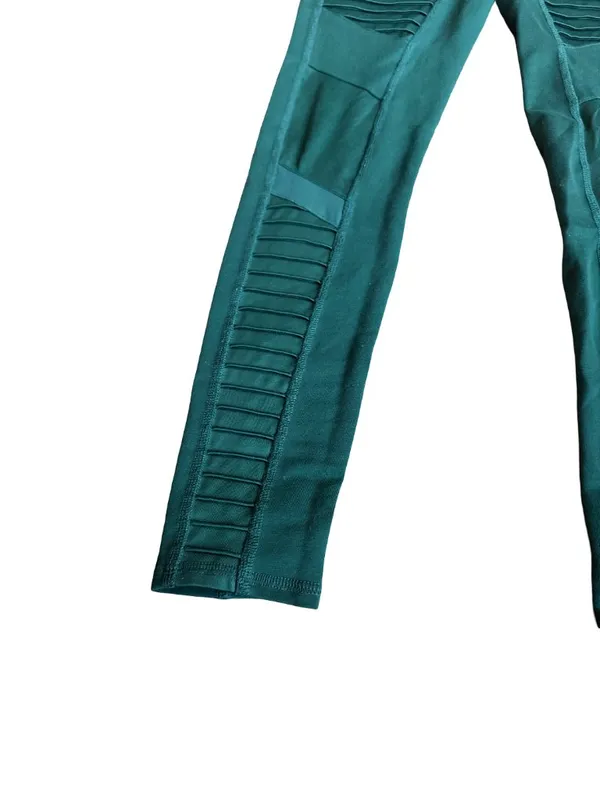 Alo Yoga High-Waisted Moto Leggings Greem Stretch Ankle Length Workout Size XS - Image 3