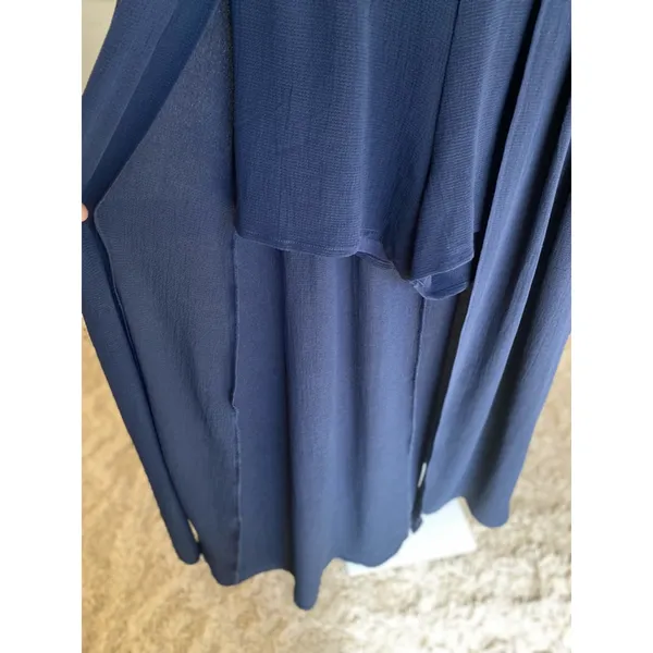 Altar’d State Navy Off Shoulder Romper Duster Wedding Guest M Quiet Luxury Boho - Image 5