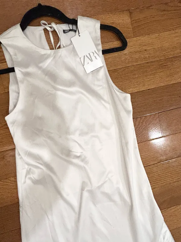 Sold Out Vira L Zara Asymmetrical Satin Effect Midi Dress Nwt S - Image 19