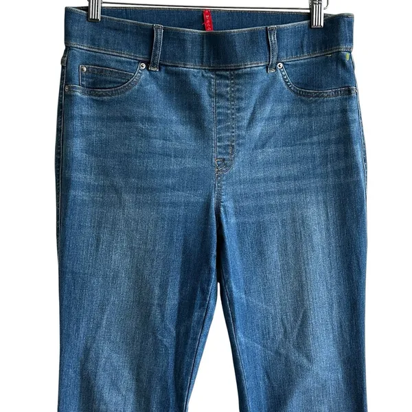 SPANX Flare Jeans Sz L shape EveryWear Vintage Indigo Pull On Stretch - Image 6
