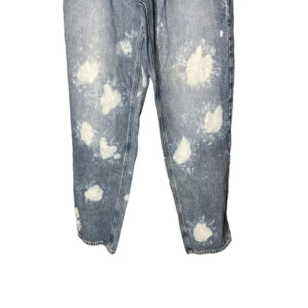 PacSun Womens 90s Boyfriend Jeans Blue Wash‎ Bleach Spots High Waist Size 27 - Image 3