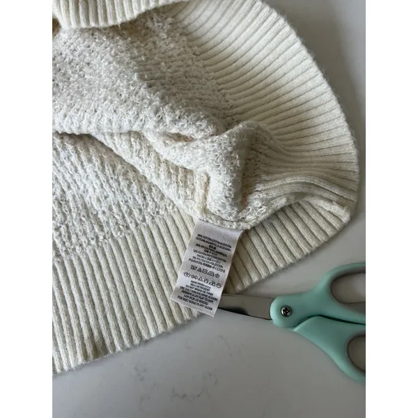 Free People Cream Ivory By Your Side Cowl Neck Sweater Oversized Women’s Large - Image 6