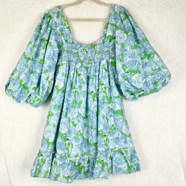 Show Me Your Mumu Mandi Mini Dress Size XL Something Blue Floral - Image 4