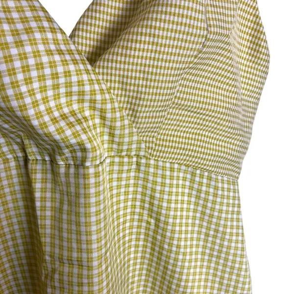Wild Honey Women's L Ruffled Gingham‎ Plaid Mini Dress Yellow Preppy Coquette - Image 2