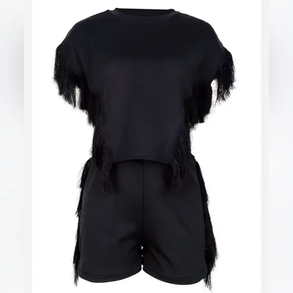Black Fringe Women's‎ Shorts - Image 3