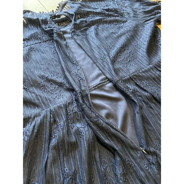 SUZANNE BETRO Navy Blue Lace Bodice Pleated Dress Women's Size XL -‎ NWT $100 - Image 9