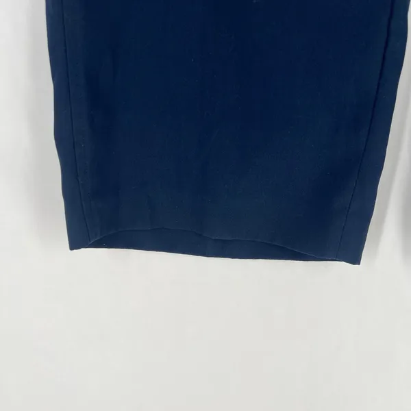 Madewell Wide Leg Cropped Pants Navy Blue Elastic Waist‎ Pockets Womens - Image 3