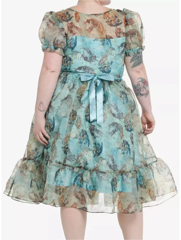 Thorn & Fable Birth of Venus Dress Women’s Medium Renaissance Art Print Midi - Image 2