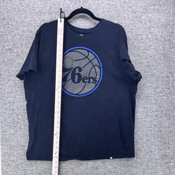 47 Brand Philadelphia 76ers NBA Graphic T-Shirt Black Womens XL Short Sleeve - Image 7