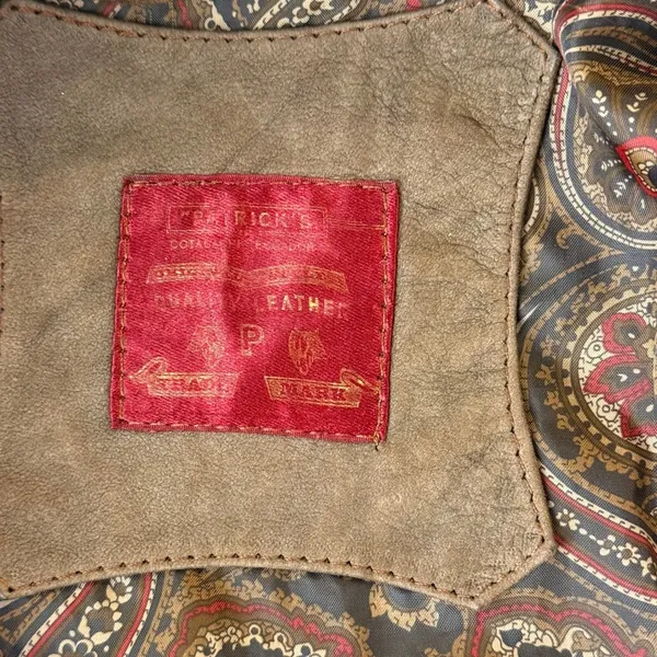 Patricks Cotacachi‎ Ecuador Brown Leather Hooded Field Jacket Paisley Lined - Image 15
