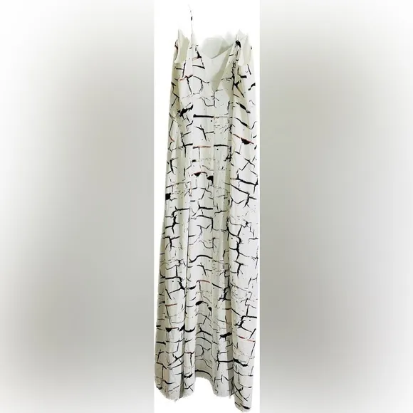 SACHIN & BABI Women's White Maxi Dress White Black‎ Marble Coloring Size 6 - Image 6