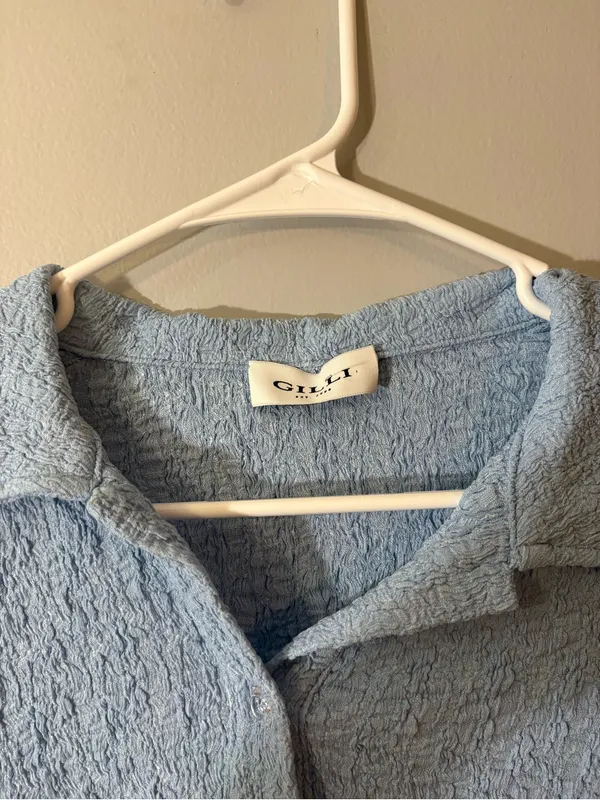 Gilli Pale Blue Crinkle Button - Image 2