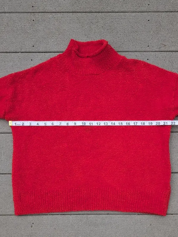 Sincerly Jules Fuzzy Turtle Neck Sweater Red - Image 9
