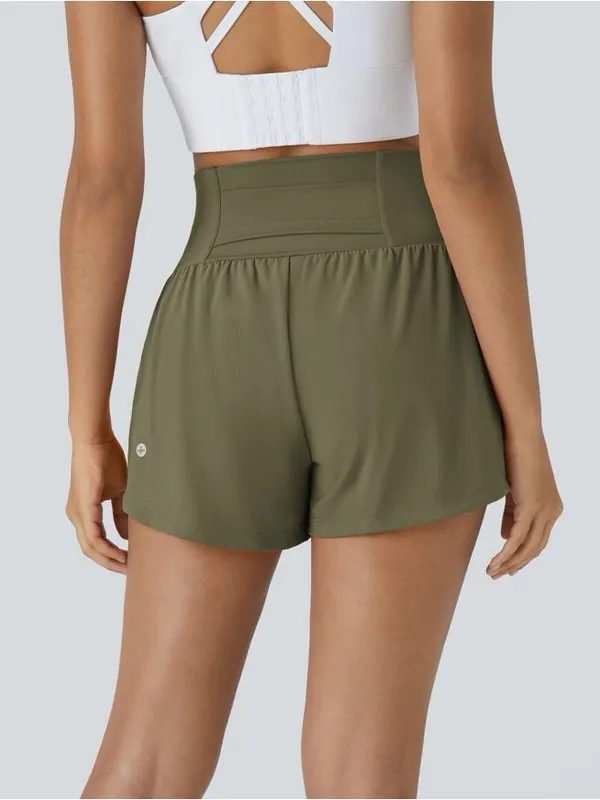 Halara SoftlyZero Airy Super High Waisted Instant-Cool Shorts w/Pockets, Size L - Image 2