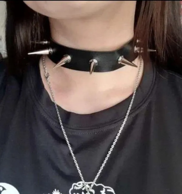 Spike Choker Collar Black New - Image 5