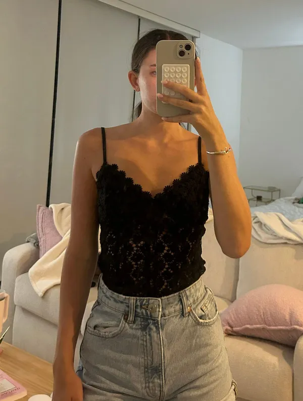 H&M Black Lace Bodysuit - Image 2