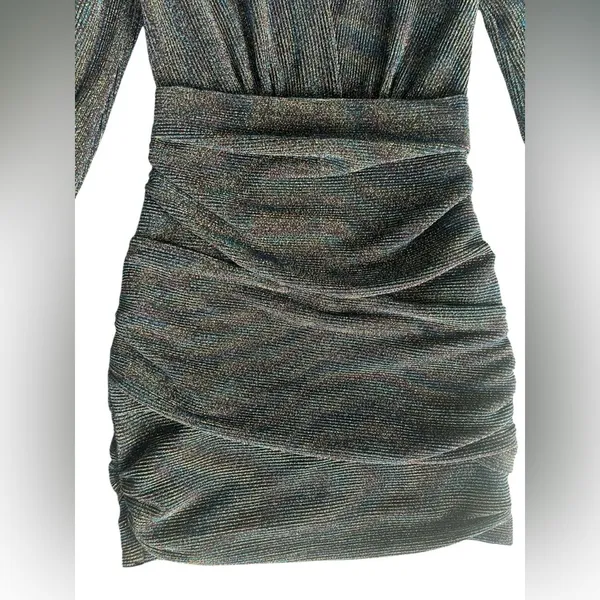ASTR the Label Women's Meredith Metallic Long Sleeve Dress Size Medium - Image 9