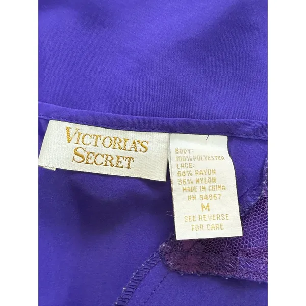 Victorias Secret Y2K Purple Fairy Lace Slip Dress Women’s Size M Gold Tag VTG - Image 8