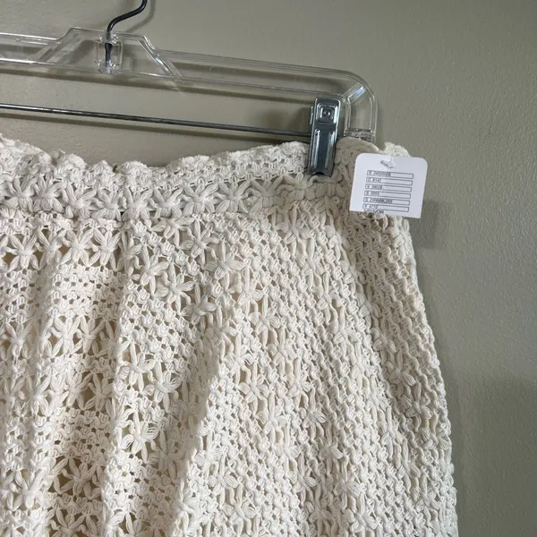 NWT free people‎ beach circle town ivory crochet skirt L - Image 4
