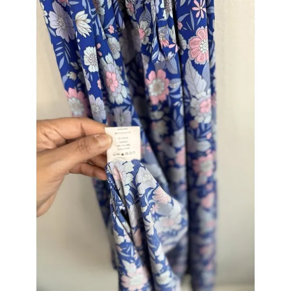 Abel the Label Blue Bell Cottage Floral Maxi Halter Backless Tie Back Dress Sz M - Image 16
