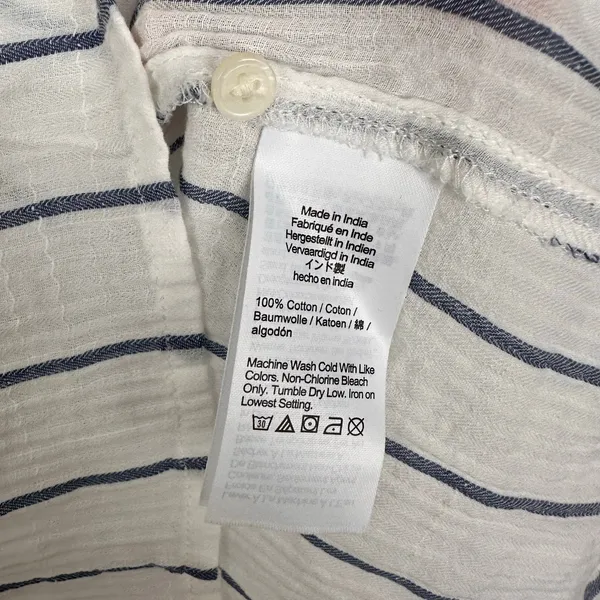 J.CREW Puff Sleeve Top Sheer Gauze Nautical Stripe Small NWT Coastal Prep Vacay - Image 8