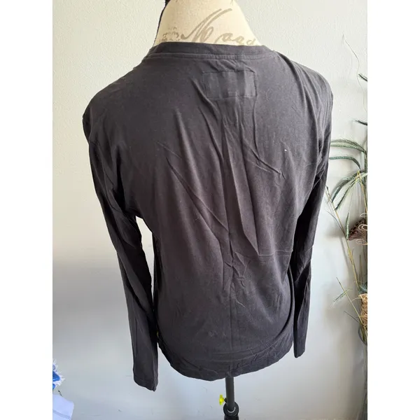Armani Jeans AJ Men's Long Sleeve T‎ Shirt Anchor Crown Graphic Dark Gray Size m - Image 2
