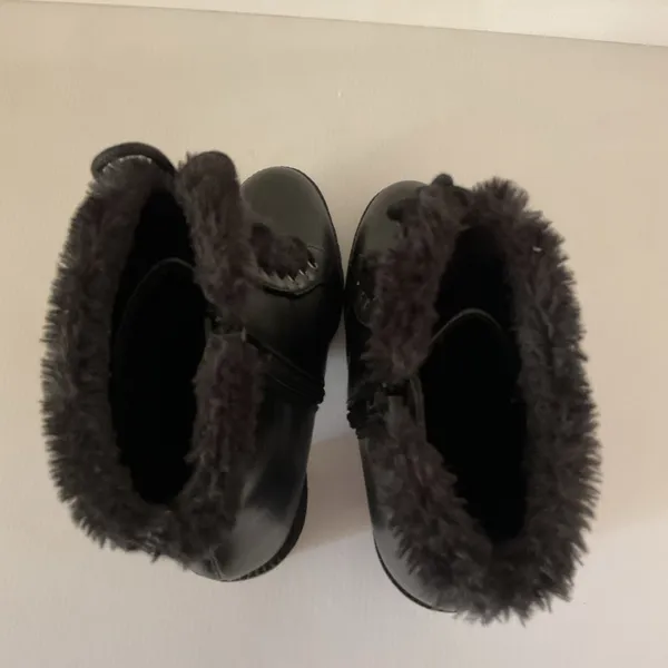Express Faux Fur Trimmed Black Chunky Heeled Combat Platform Boots Sz 7 - Image 7