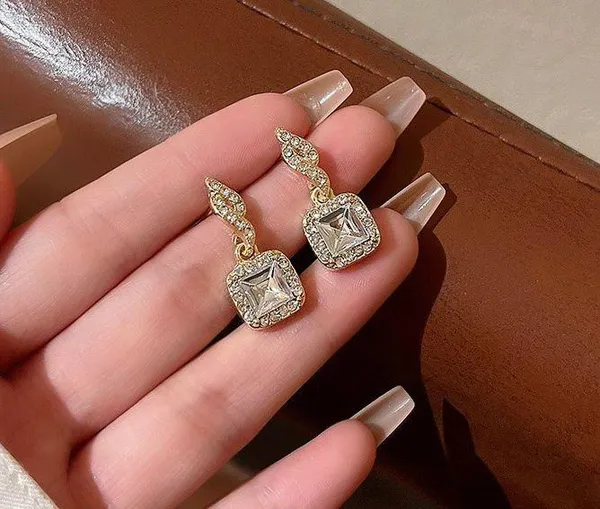 Elegant CZ Dangle Drop Earrings for Women - Image 2