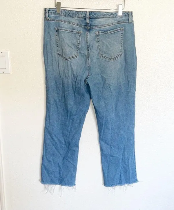 Wild Fable High Rise Kick Flare Distressed Raw Hem Jeans - Image 8