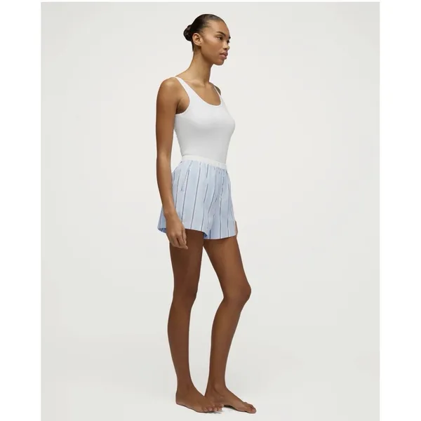 PETITE PLUME Women's Twill Sleep Shorts in Blue “Coastal Stripe” - Large - NWT - Image 6