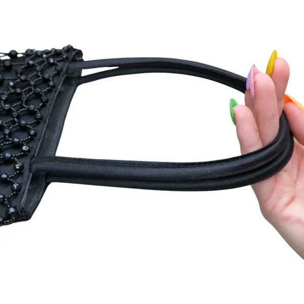Vintage Y2K Black Beaded Mini Bag - Image 4