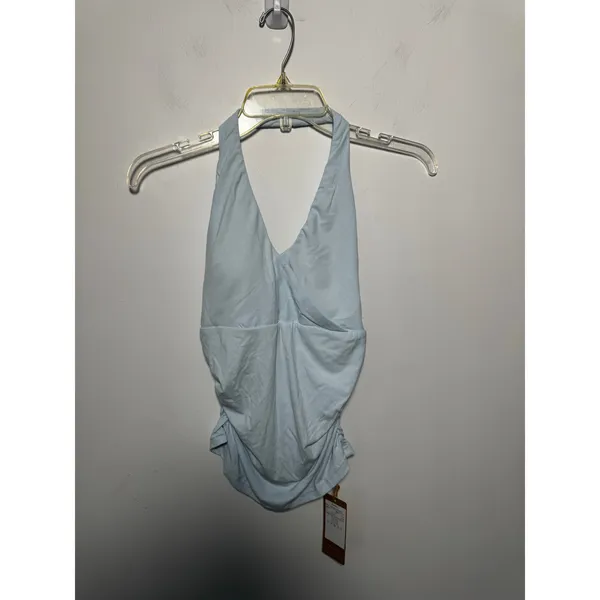 OGL Smoky Light Blue Halter Neck Banded Hem Bra Tank Top Womens Size S New - Image 5