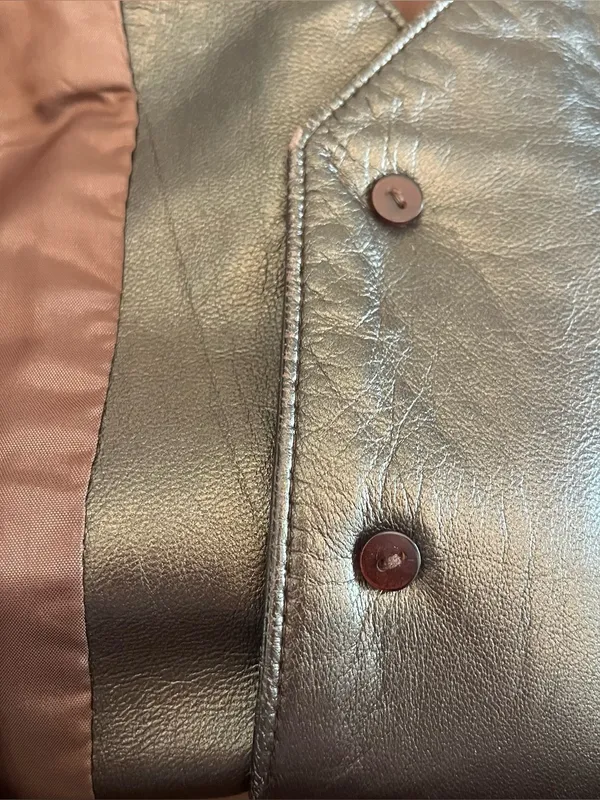 My Clothes Women’s Brown Metallic Genuine Leather Vest Size S Equestrian Preppy - Image 9