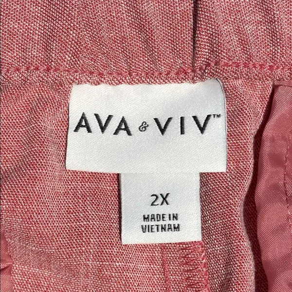 Ava & Viv Pants Size 2X Plus Rose Color Pull On Pockets Drawstring Waist NWOT - Image 4