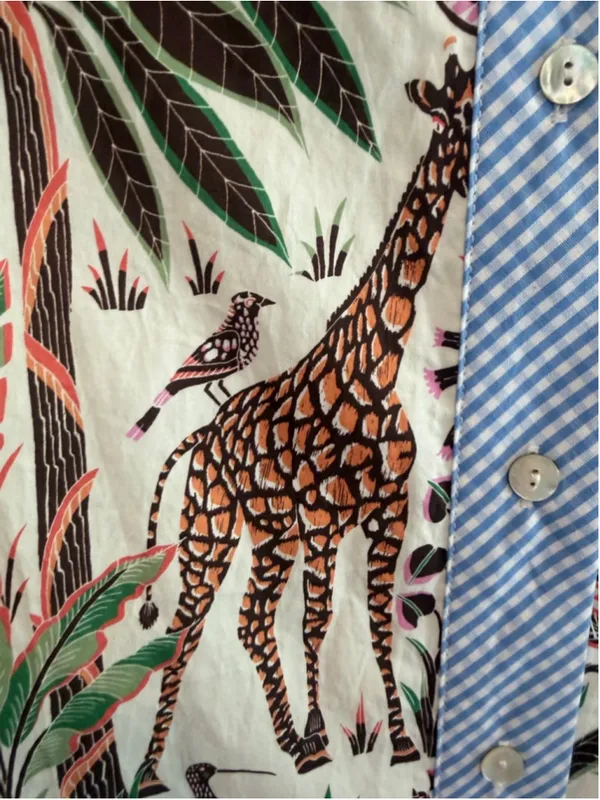 Entro Botanical Animal Prints Midi Dress in Blue Size S - Image 5